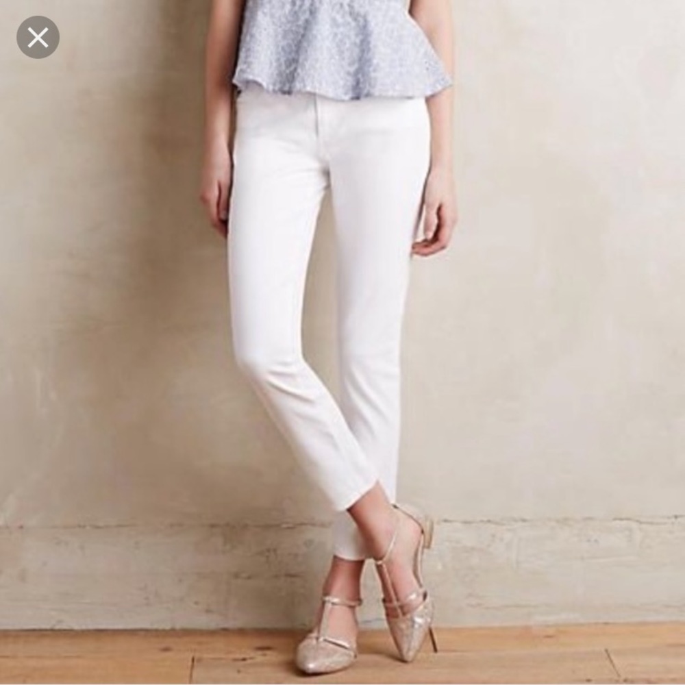 AG White Denim, Size 32R, Slim Straight Ankle